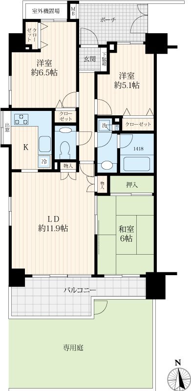 東急ドエル・アルス目白台、1F部分